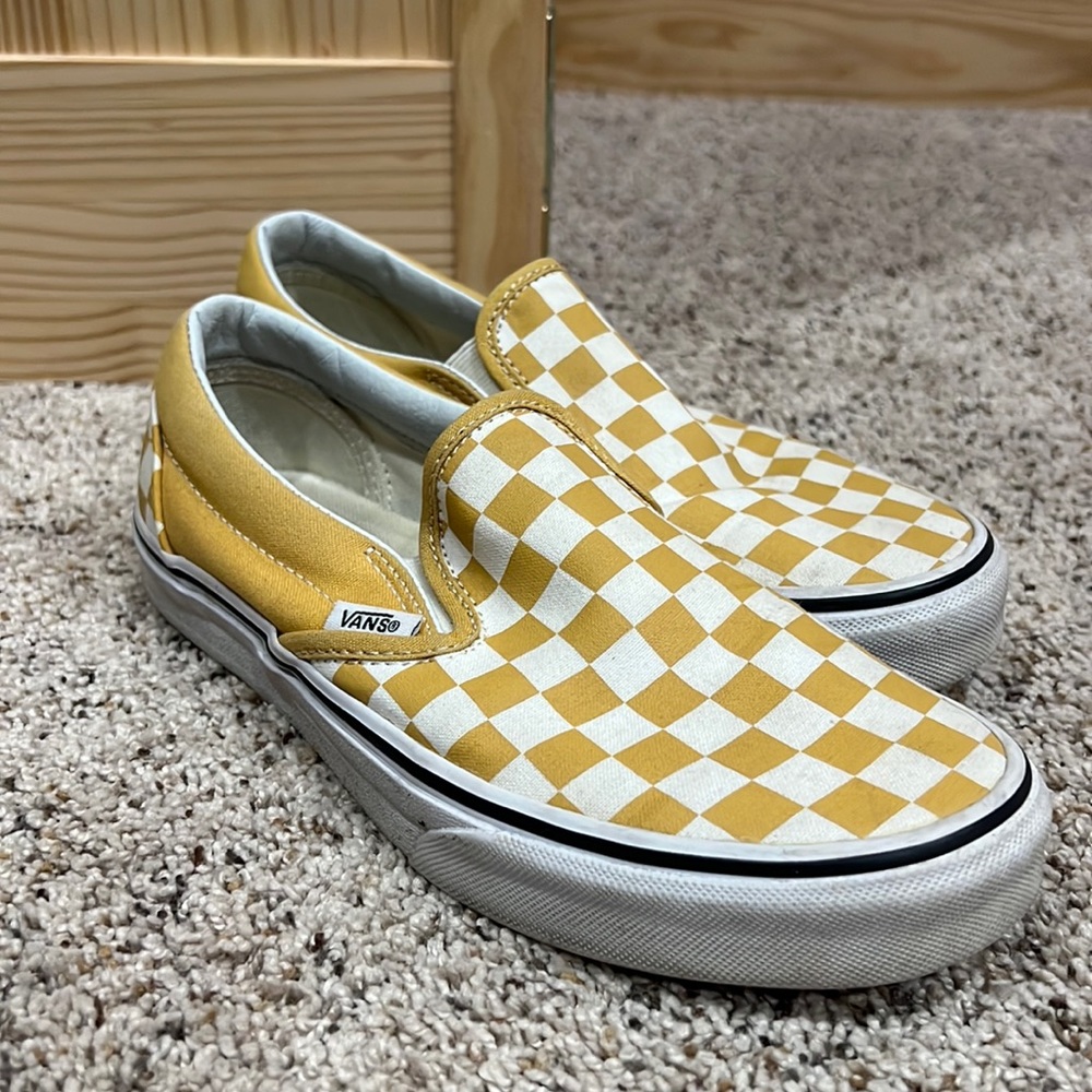 Yellow Checkered Vans 💛💛